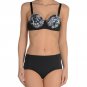 NWT BETH RICHARDS XS 0 2 bikini swimsuit black gray underwire w/ carry bag