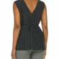NWT Theory LG v-neck top navy plaid sleeveless top career dressy noble grid $225
