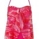 NWT RALPH LAUREN 4 Calypso flyaway one-piece swimsuit pink & coral mesh overlay