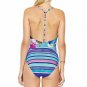 NWT GOTTEX swimsuit 8 one-piece plunging deep V front floral $182 multi color