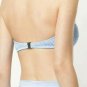 NWT SUBOO S strapless smocked bandeau bikini top ice blue designer shirred