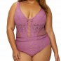 NWT BECCA by Rebecca Virtue 2X 20-22 Plus Size crochet One-Piece Swimsuit mauve