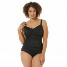 NWT MIRACLESUIT AVERI 20W swimsuit slimming flattering plus-sized black draped NWT MIRACLESUIT AVERI 20W swimsuit slimming flattering plus-sized black draped