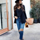 NWT L'AGENCE Audrina 30 high-rise cropped jeans frayed distressed knees straight NWT L'AGENCE Audrina 30 high-rise cropped jeans frayed distressed knees straight
