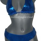 New FABUCCI metallic blue S reversible swimsuit bikini lurex shiny pageant 2pc New FABUCCI metallic blue S reversible swimsuit bikini lurex shiny pageant 2pc