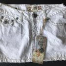 NWT LAGUNA BEACH JEANS Co. 25 Denim White Mini Skirt designer short denim