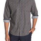 NWT ROBERT GRAHAM shirt M black multi contrast cuffs designer men's geometric
