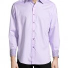 New ROBERT GRAHAM shirt L lavender contrast cuffs designer $198 classic fit