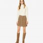 NWT TORY BURCH 6 corduroy short mini skirt beach wood tan snap front Lucitano