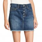 NWT CURRENT ELLIOTT 25 Exposed Fly frayed hem denim jeans 5 Pocket mini skirt