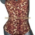 NWT HERMANNY by VIX leopard swimsuit 10 twist bandeau shirred ruched strapless NWT HERMANNY by VIX leopard swimsuit 10 twist bandeau shirred ruched strapless