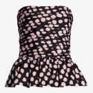 NWT TANYA TAYLOR 10 Sophie polka dot strapless corset peplum top $295 black pink NWT TANYA TAYLOR 10 Sophie polka dot strapless corset peplum top $295 black pink