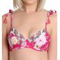 NWT NANETTE LEPORE 6 swimsuit bikini hot pink floral tropical padded tassels