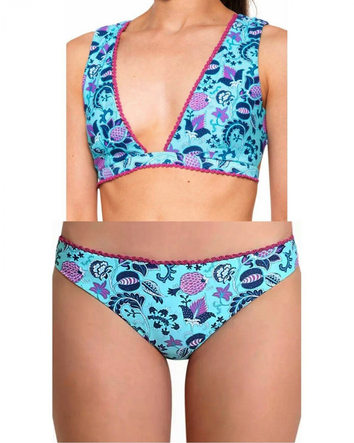 NWT NANETTE LEPORE 12 bikini swimsuit bathing suit floral designer