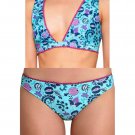 NWT NANETTE LEPORE 12 bikini swimsuit bathing suit floral designer 2 pc aqua