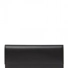 NIB TUMI long wallet smooth leather slim black envelope designer $475