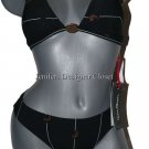 NWT GIDEON OBERSON by Gottex 8 halter bikini swimsuit swirls black 2PC Israel NWT GIDEON OBERSON by Gottex 8 halter bikini swimsuit swirls black 2PC Israel