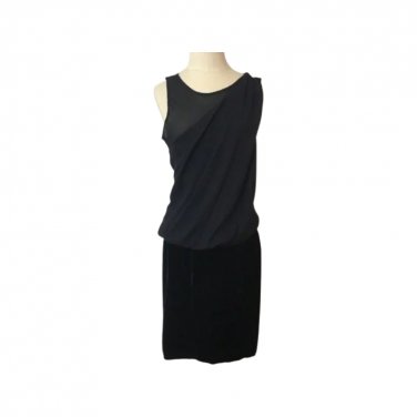 New POLECI 0 designer dress pullover black sleeveless velvet skirt draped top