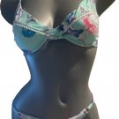 NWT NANETTE LEPORE bikini swimsuit 10 tassels 2 piece aqua floral designer NWT NANETTE LEPORE bikini swimsuit 10 tassels 2 piece aqua floral designer