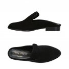 New ROBERT CLERGERIE Paris 37.5 7 black career slides mules shoes flats designer
