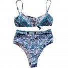 NWT NANETTE LEPORE 4 blue swimsuit bikini 2 piece bralette high waisted NWT NANETTE LEPORE 4 blue swimsuit bikini 2 piece bralette high waisted