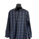 ZANELLA men's dress casual shirt M Made in Italy blue brown black plaid luxury ZANELLA men's dress casual shirt M Made in Italy blue brown black plaid luxury