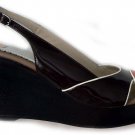 NEW RAFE NY 7 platform wedge shoes heels patent $315 brown orange cream