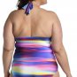 NWT LA BLANCA Plus Size 18W Tankini 2PC Set Swimsuit Bright Colors Halter
