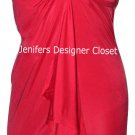 NWT GOTTEX swimsuit cover up M dress bandeau choker flame red skirt cherry pool NWT GOTTEX swimsuit cover up M dress bandeau choker flame red skirt cherry pool
