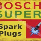 Vintage Garage Bosch Super Spark Plugs 118, Car Servicing, Small Metal/Tin Sign