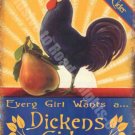 Vintage Food 104 Dickens Cider Funny Old Pub Drink Rooster Small Metal/Tin Sign