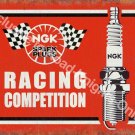 Vintage Garage NGK Spark Plugs Motorcycle Motor Car Racing Medium Metal/Tin Sign