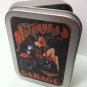 Motorhead Garage Motorcycle, Pinup Girl Cigarette Tobacco Storage 2oz Hinged Tin