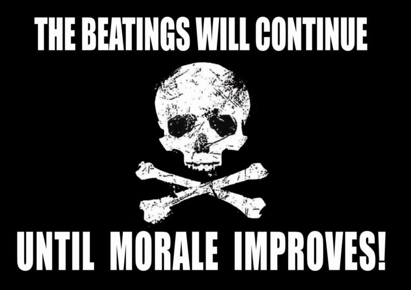 Beatings Until Morale Improves, Skull and Crossbones, Funny Gift, Fridge Magnet