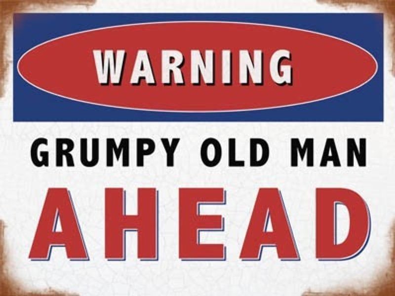 Warning Grumpy Old Man Ahead, Funny Gift, Dad Grandad, Novelty Fridge Magnet