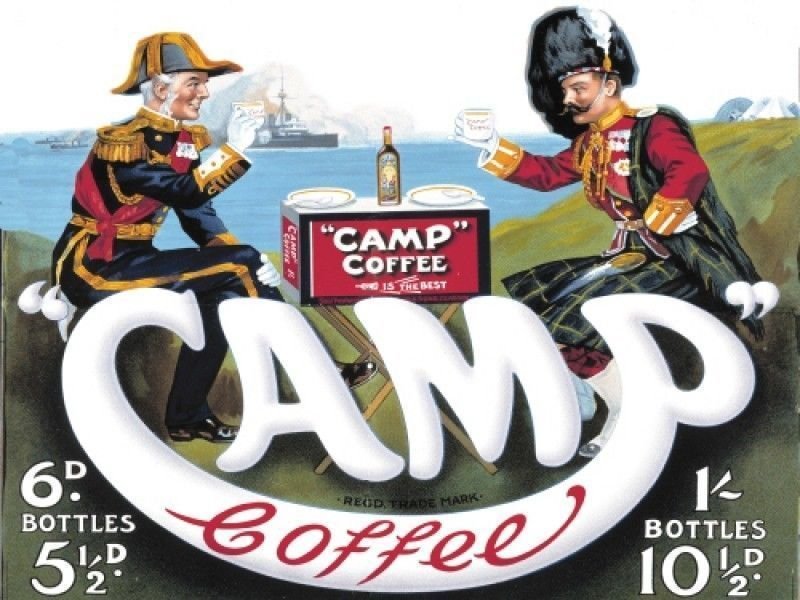 Camp Coffee, Army & Navy, Forces, Kitchen Cafe, Old Advert Small Metal/Tin Sign