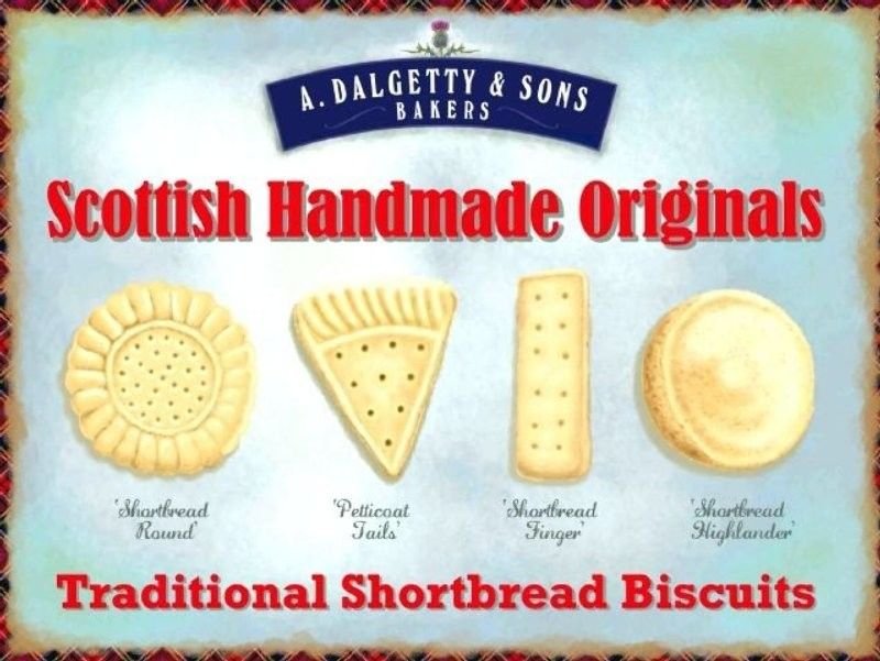 Scottish Traditional Shortbread Biscuits, Kitchen Cafe, Medium Metal/Tin Sign