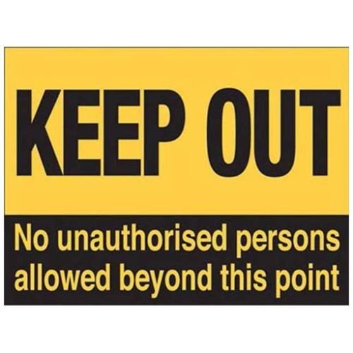 Keep Out, Warning No Entry, Work Unauthorised Access, Door, Small Metal/Tin Sign