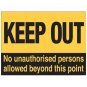 Keep Out, Warning No Entry, Work Unauthorised Access, Door, Small Metal/Tin Sign