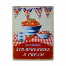 British Strawberries & Cream, Kitchen, Cafe or Restaurant, Medium Metal/Tin Sign