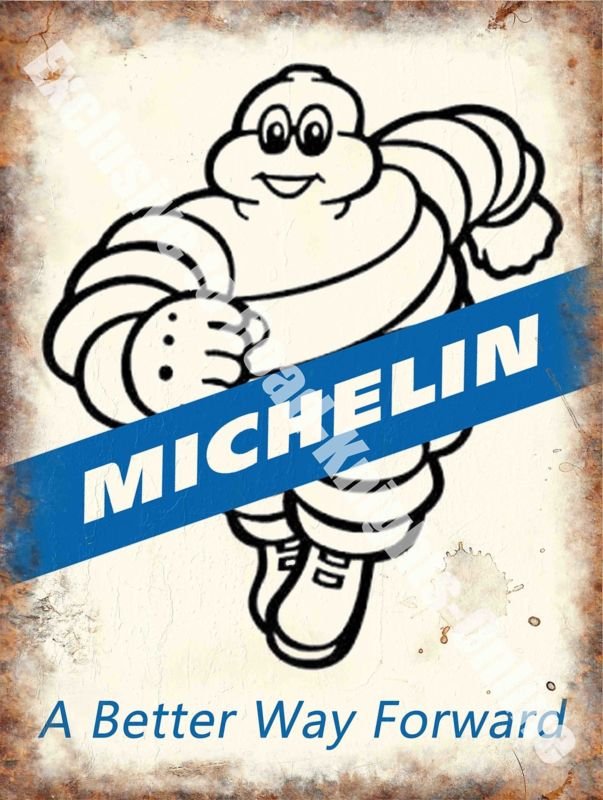 Michelin 171, A Better way Forward, Tyre Man Vintage Car, Small Metal/Tin Sign