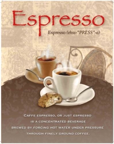 Coffee Espresso, Cafe, Bar, Pubs, Restaurant & Kitchen, Small Metal/Tin Sign