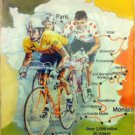 Cycling Tour de France, Cycle Racing Map, Classic Large Metal/Tin Sign, Picture