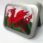 Welsh Flag Red Dragon St David Wales Cigarette Tobacco Storage 2oz Hinged Tin
