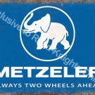 Vintage Garage Metzeler Tyres Motorcycle Motorbike Wheels, Large Metal/Tin Sign
