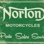 Norton Motorcycles, Parts Sales Service,Old Vintage Garage, Small Metal/Tin Sign