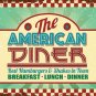 American Diner, 50's Retro Food Classic Old Route 66 USA, Large Metal/Tin Sign