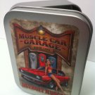 Muscle Car Garage, 70s Pinup Girl Cigarette Tobacco Storage 2oz Hinged Tin