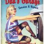 Dad's Garage, Car Mechanic, 50's Pinup, Funny/Humorous, Large Metal/Tin Sign