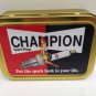 Champion Spark Plugs Vintage Garage Girl Cigarette Tobacco Storage 2oz Tin